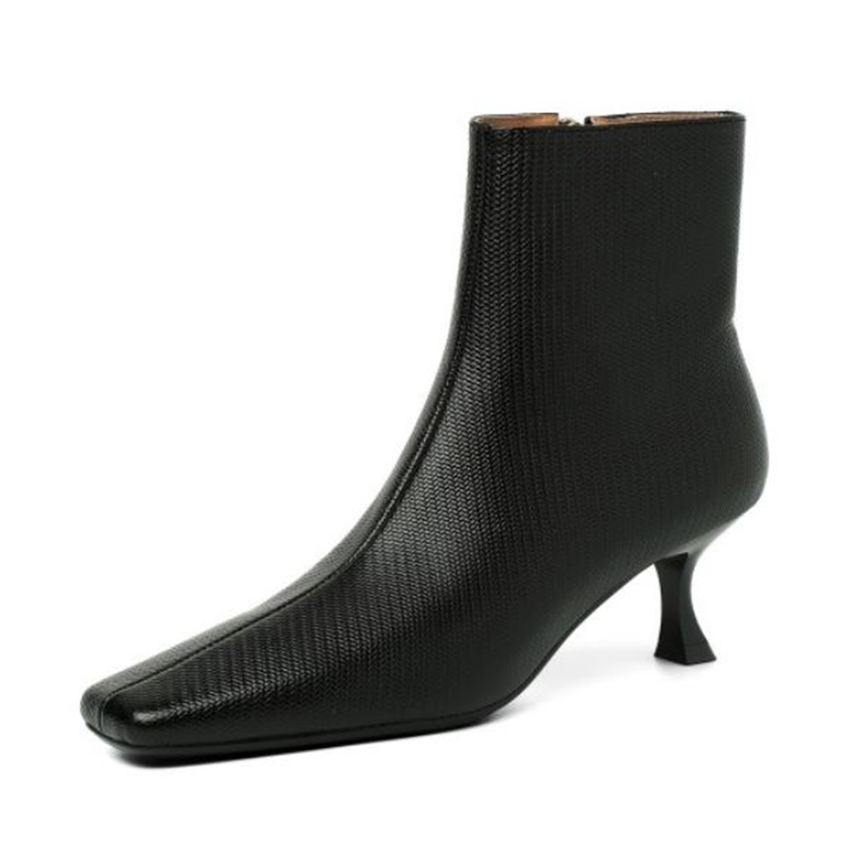 

Women High Heel Ankle Boots Real Leather Strange Heel Women Shoes Fashion Party Shorty Boots Women Footwear Size 34-39, Black