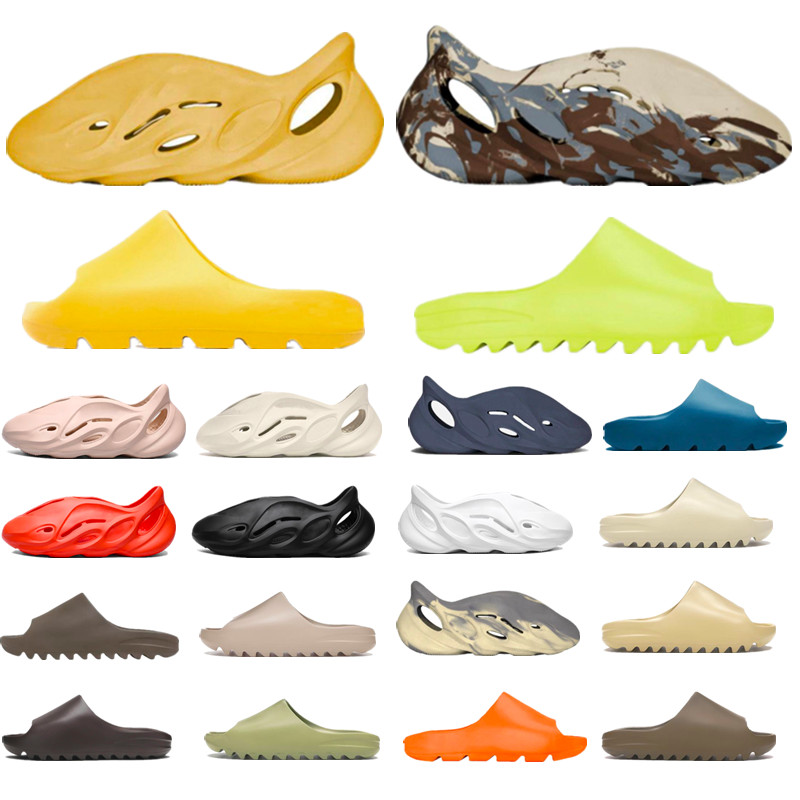 

Ochre Slipper Foam Runner Mineral Blue sandal Slide Slippers Glow Green RUNR MX MXT Cream Moon Grey Ararat Sport Shoes Desert Sand mens slides Beach Big Size 36-47, Pure