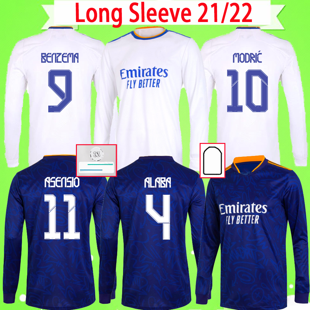 

Long Sleeve Full 2021 2022 Real madrid soccer jerseys home away 3rd fourth camiseta Adult mens 21 22 BENZEMA football shirts HAZARD ALABA ISCO ASENSIO uniforms, 2021/2022 new