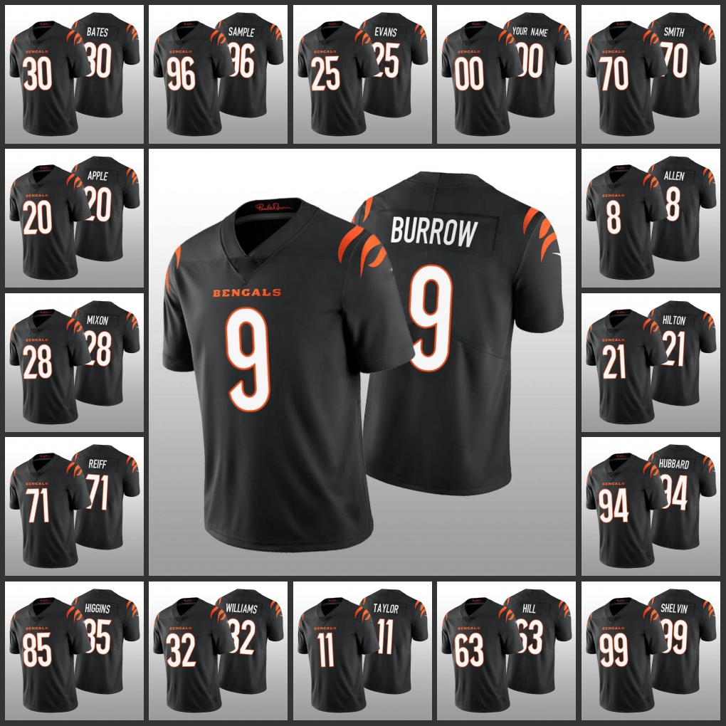 

Cincinnati''Bengals''Men #1 Ja'Marr Chase 9 Joe Burrow 28 Joe Mixon 85 Tee Higgins 11 Trent Taylor Women Youth Custom Black Vapor Limited Jersey