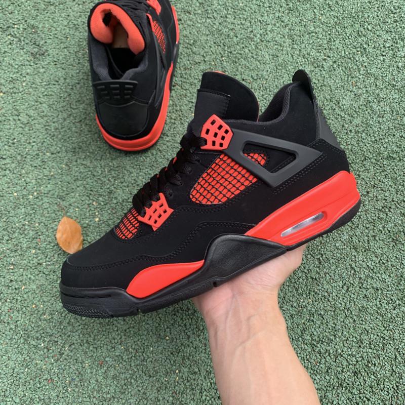 

Jumpman 4 4S Basketball University SE Blue Thunder Taupe Guava Noir Ice Red KAWS White Bred Sail Cactus Union Shoes Haze Jack sneakers Kneh, Black