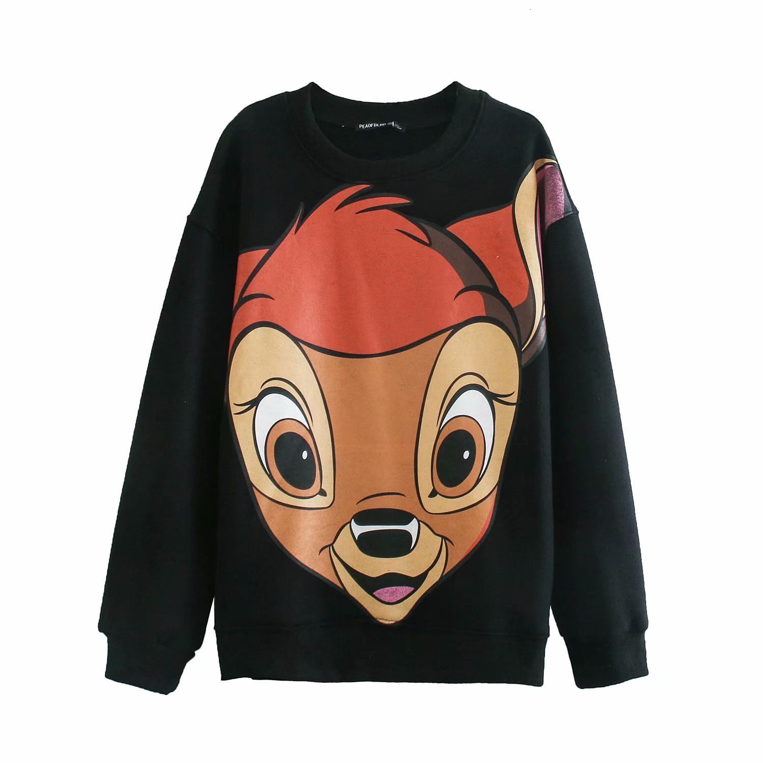 

hoodies t shirt 2021 autumn women's banbi printed sweater 1643, Black