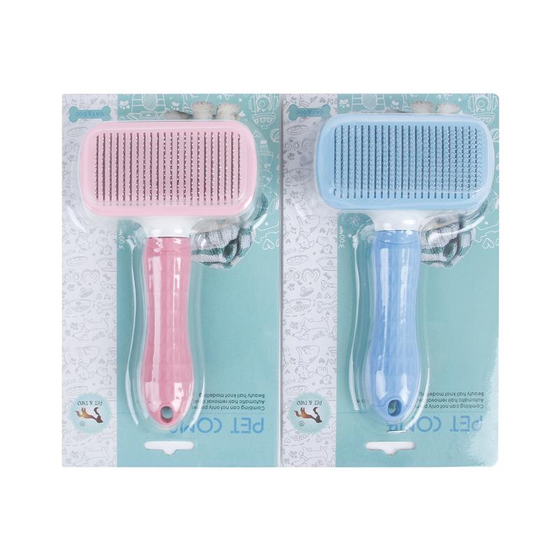 

Dog Grooming Hair Removal Comb Brush Stainless Steel Cats Combs Automatic Non-slip Brushs For Dogs Cleaning Supplies