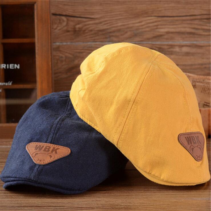 

Fitted Hat children cotton Beret unisex bonnet hat fashion warm caps boy girl cap kids baseball cap boy sun hat, Color