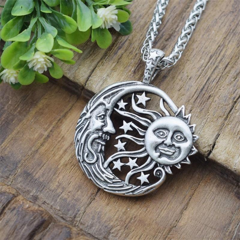 Pendant Necklaces Fashion Sun Moon Star Necklace Charm Chain Witchcraft Pagan Jewelry Engagement Wedding Gift-image-699056857