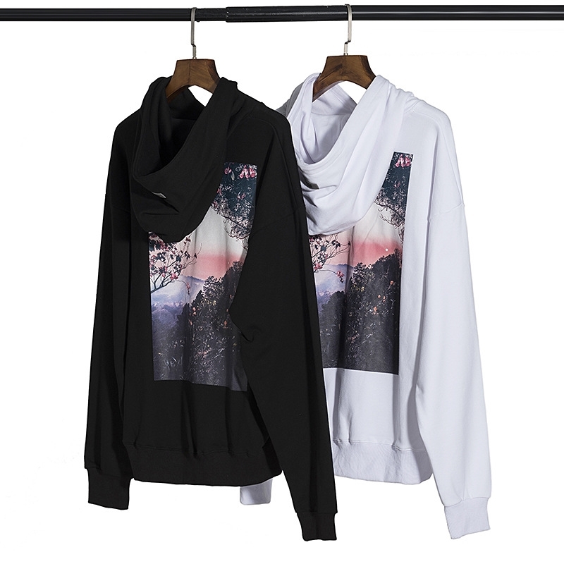 

Feel of God fog essentials new and sunset direct spray double line Hoodie, Black