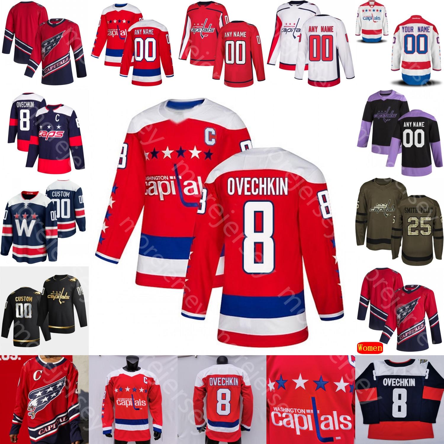 

2021 Washington Capitals Ice Hockey Jersey Daniel Carr Pheonix Copley Dillon Nic Dowd Lars Eller Fehervary Fucale Hagelin Hathaway Jensen, Black;red