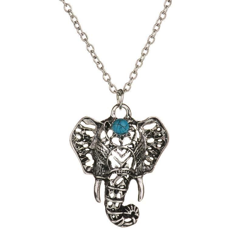 

Pendant Necklaces 2021 Vintage Imitation Mascot Elephant For Women Bohemian Ethnic Necklace Party Female Jewelry Accessories, Silver