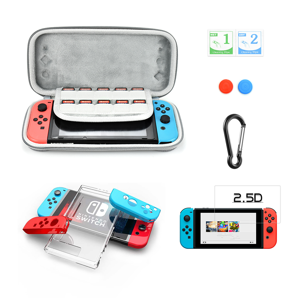 

Carrying Case Travel Storage Bag for Nintendo Switch Console Game Card Jon Con Controller Protective EVA Hard Carry Bags Shell Shockproof Protective Pouch