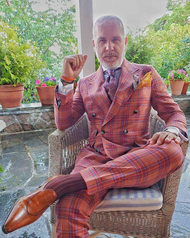 

Men's Suits & Blazers Double Breasted Mens Wedding Dress Plaid For Man Jackets+Pants 2 Pieces High Quality Men Slim Fit Smart Casual, Same as picture