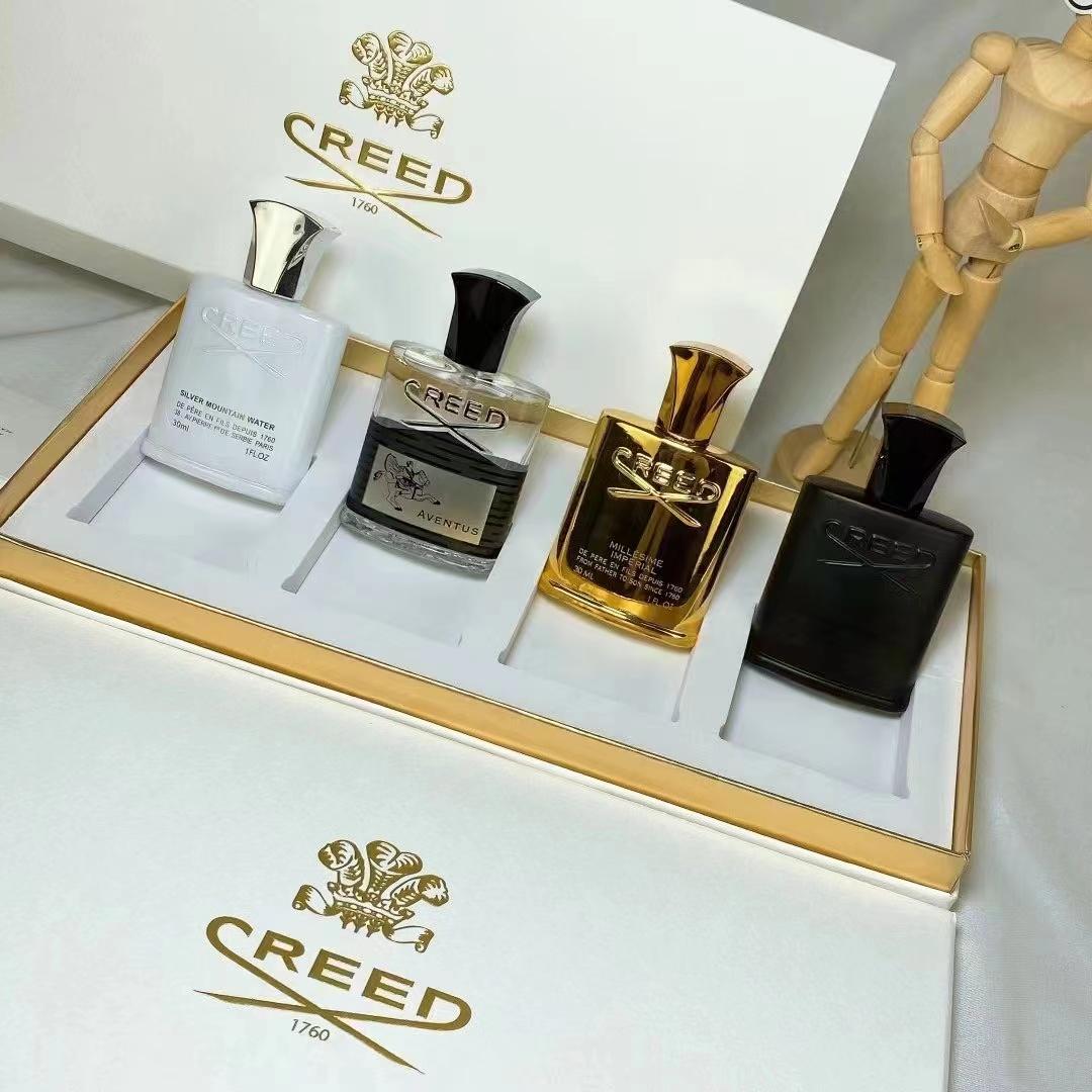30ml*4 Men Parfum Creed Cologne Perfume Set Aventus Millesime Imperial Tweed Silver Mountain Water Fragrance for Man Freshener High Quality 4 pcs-image-745295666