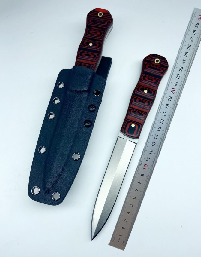 

1pcs 2021 Outdoor Survival Straight Tactical Knife VG10 Double Action Satin Blade Full Tang G10 Handle Fixed Blades Knives With Kydex