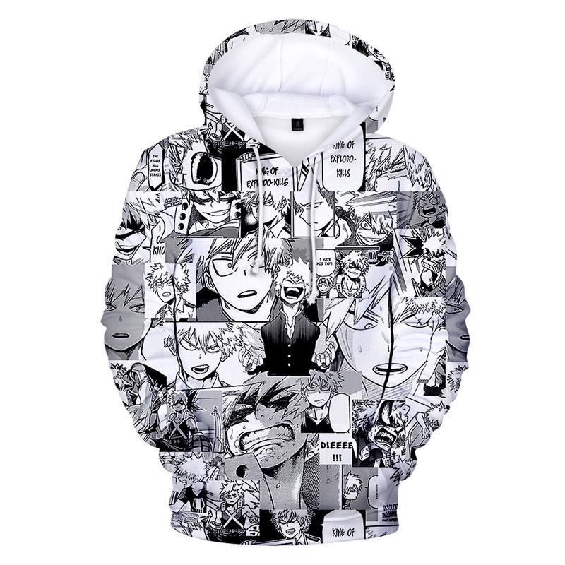 

Men's Hoodies & Sweatshirts My Hero Academia Bakugou Katsuki Himiko Toga Graphic Sweatshirt Men Women Harajuku Cartoon Handsome Boy Girl 3D, Black