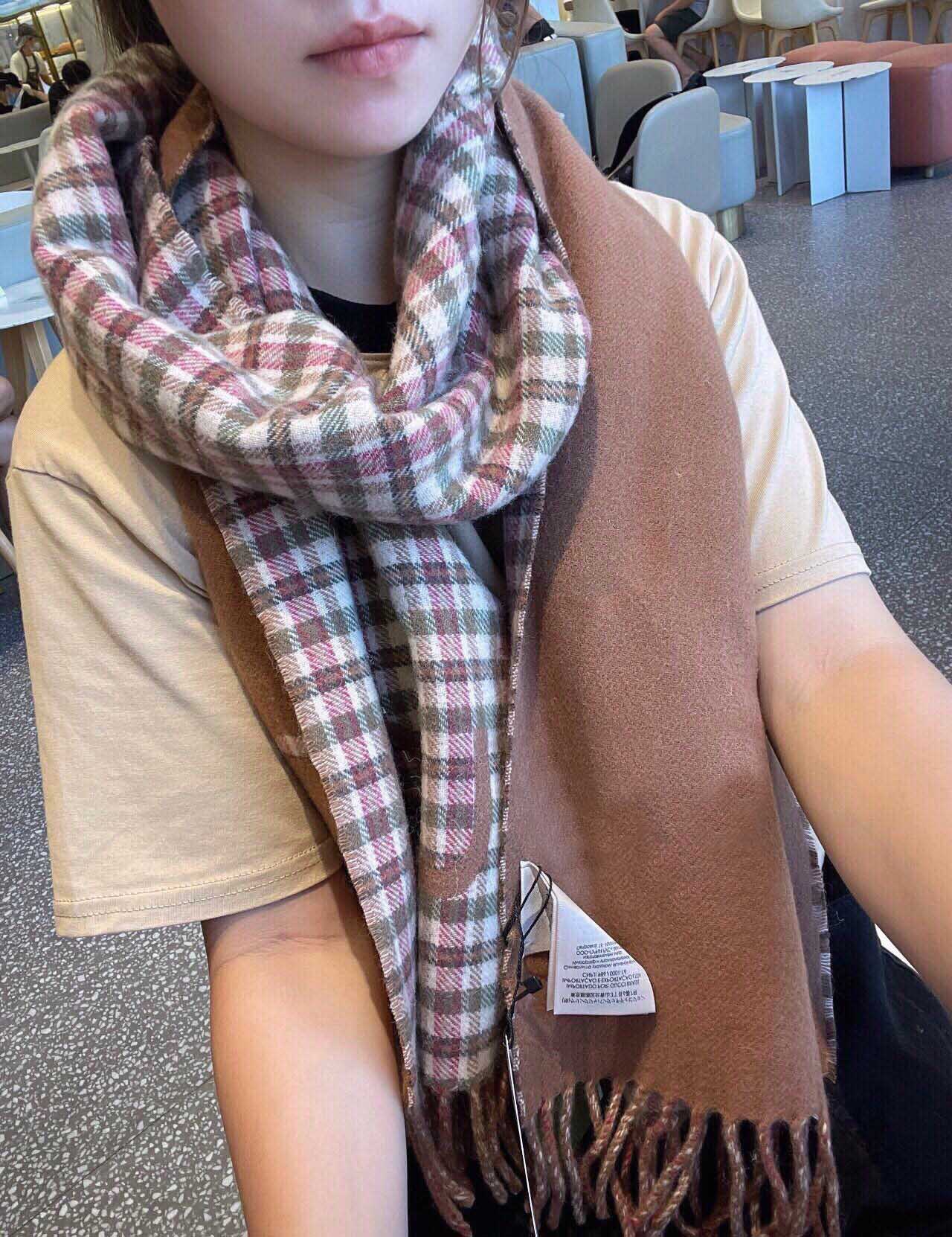 

Fashion designer winter cashmere scarf women 2021 letter flower silk