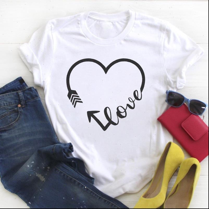 

women love t shirt heart shape fashion valentine print summer female womens tee ladies clothes graphic, White