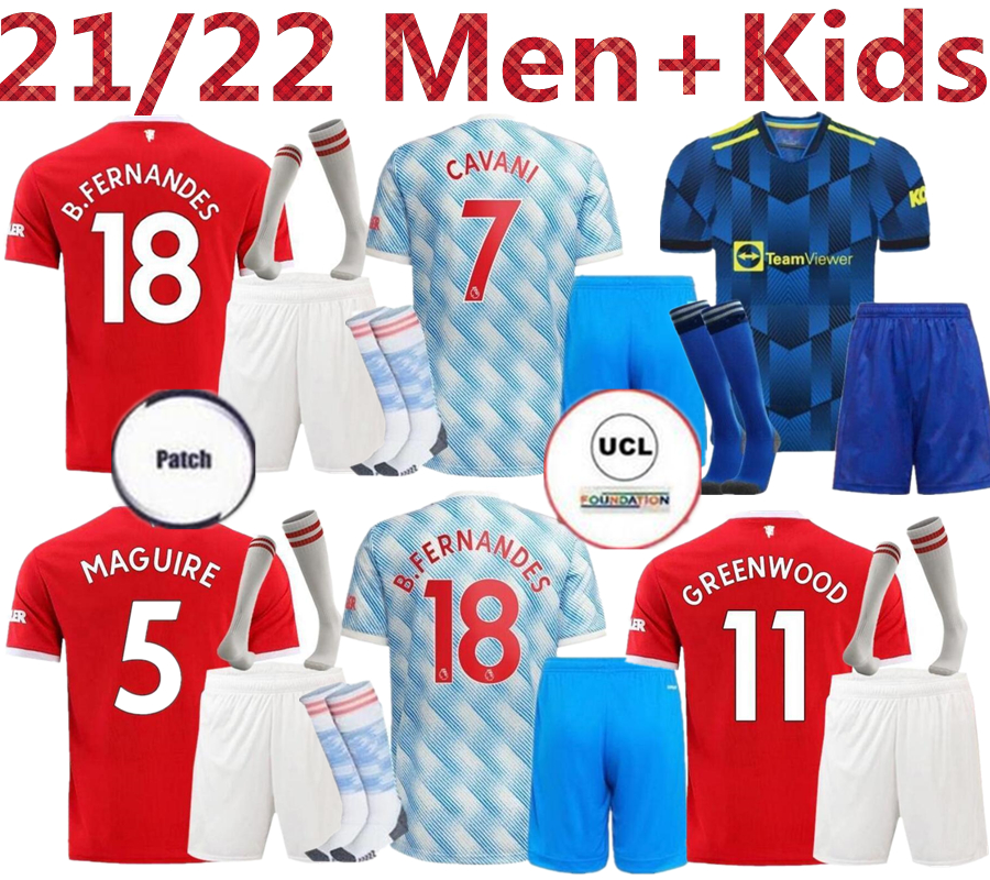

21 22 SANCHO Manchester soccer jerseys UNITED Fans Player version BRUNO FERNANDES MARTIAL UTD POGBA RASHFORD football shirt 2021 2022 man + kids kit shirts, Black