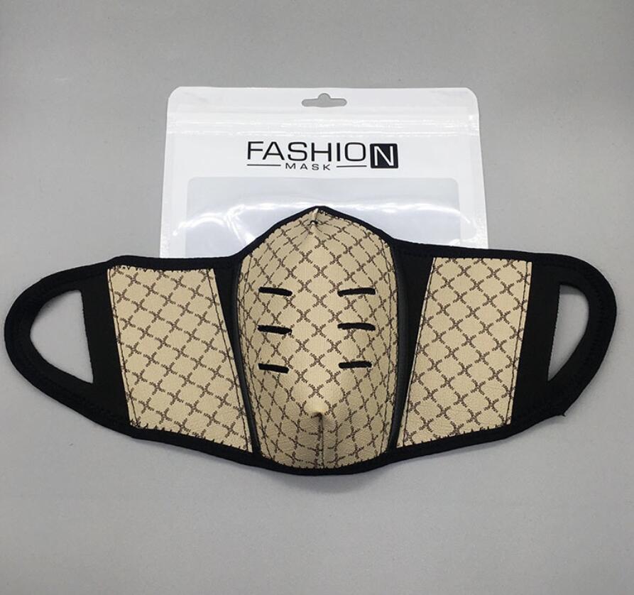 

12styles Top Quality NO BOX Fashion Letters Brand Designer Face Mask for Men Women Leather Luxe Man Reusable Washable Mouth Mens Masks