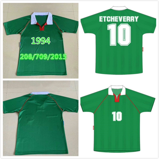 

1994 BOLIVIA Retro Version Soccer Jersey 94 Maillots de football #10 ETCHEVERRY home green Short sleeve shirt uniforms, Yellow