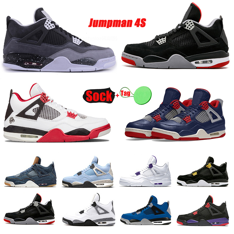 

Jumpman 4 4s mens basketball shoes sneakers University Black Gum Things Red Thunder TS travis Military Camo Black Cat bred Metallic men sports shoe, Item#5