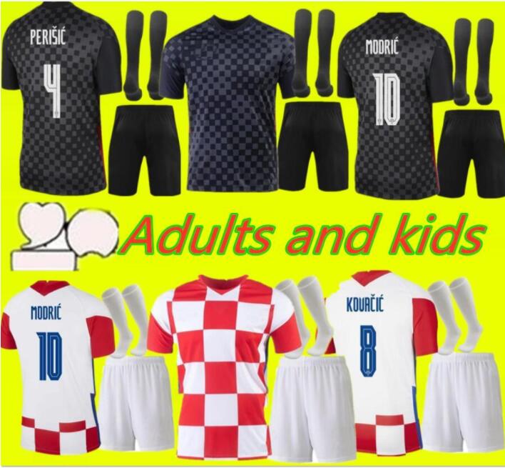 

Adults kids kit 21 22 MODRIC Soccer Jersey 2021 2022 national team MANDZUKIC HOME AWAY ORSIC PERISIC RAKITIC SRNA KOVACIC BROZOVIC REBIC Football Shirts, Black