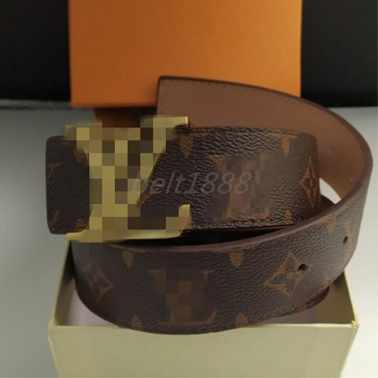 

Fashion LV LOUIS Belts VITTON Mens Business Belts Ceinture Smooth Gold Silver Buckle Printing Genuine Leather Belt VUTTON Men Women Waist, Black;brown