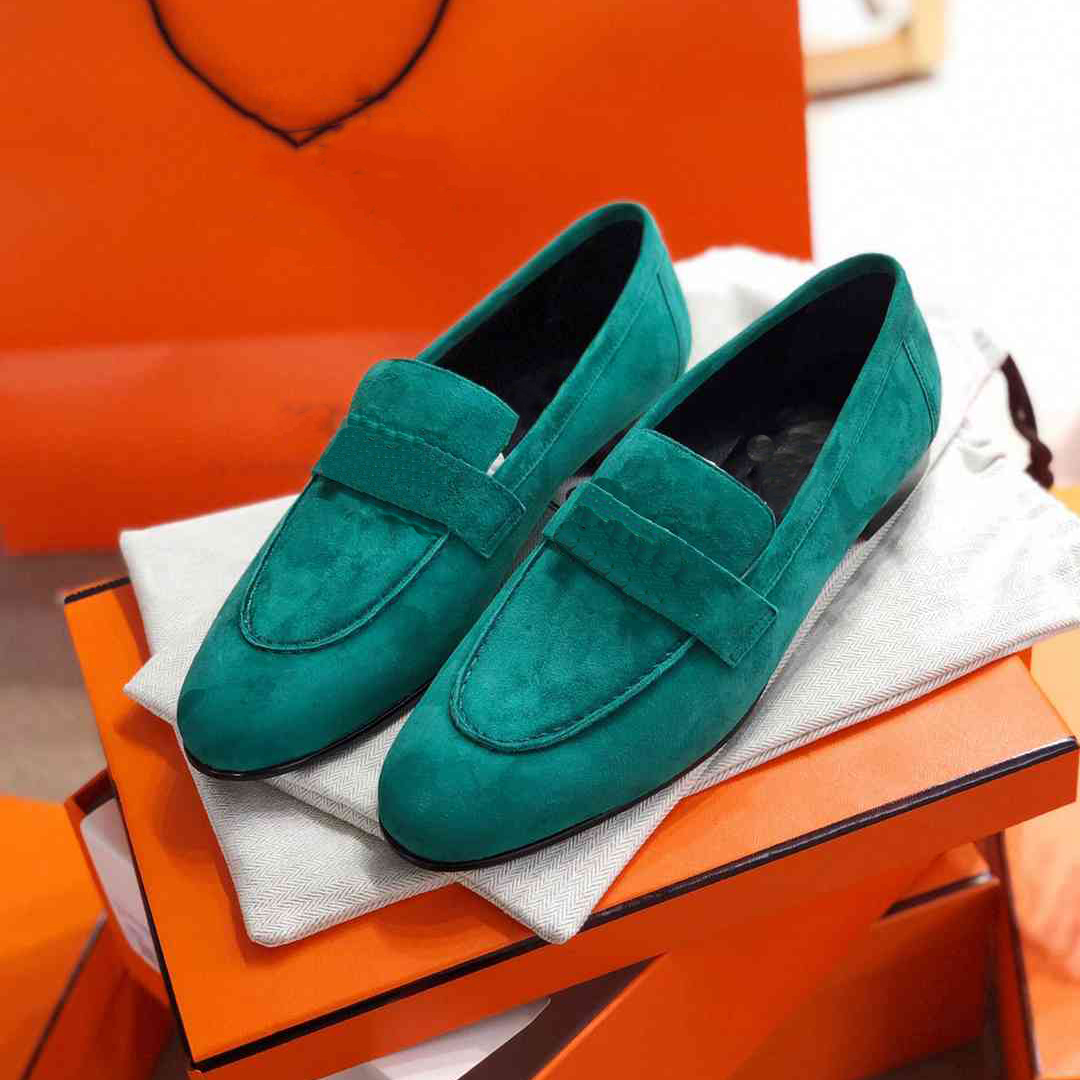 

Women Dress Shoes Luxury Designer Loafers Leather Shoe Designers Sandals Metal Letter Logo Size 35-40 With Original Box XX-0252, Bronze