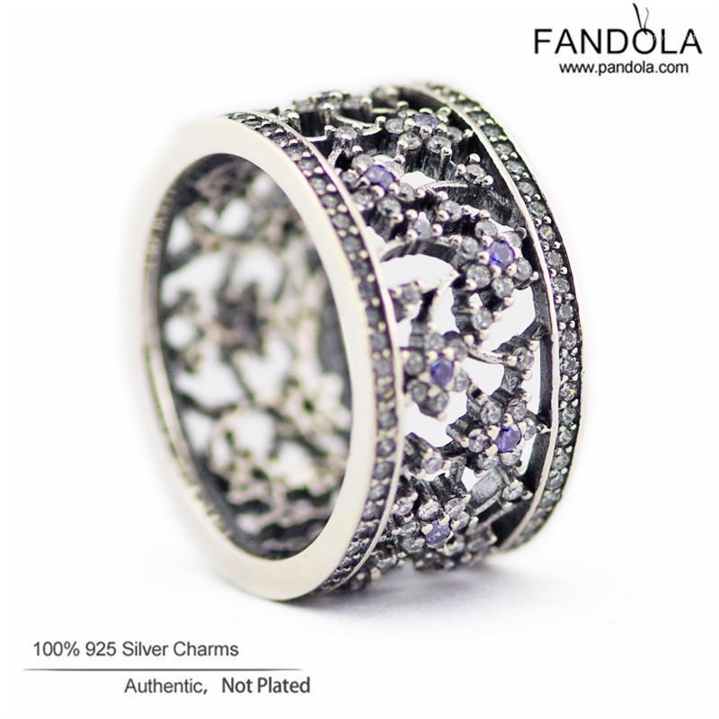 

Cluster Rings CKK 925 Sterling Silver Forget Me Not Purple & Clear CZ Wedding Ring For Women Jewelry Bagues Pour Femme1