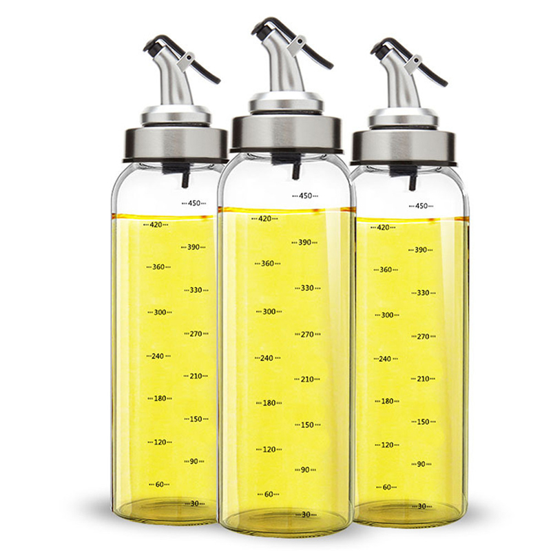 

Clear Glass Olive Oil Bottle Cooking Seasoning Utensils Kitchen Accessory Creative Leak-proof Soy Sauce Vinegar Cruet Dispenser Bottles