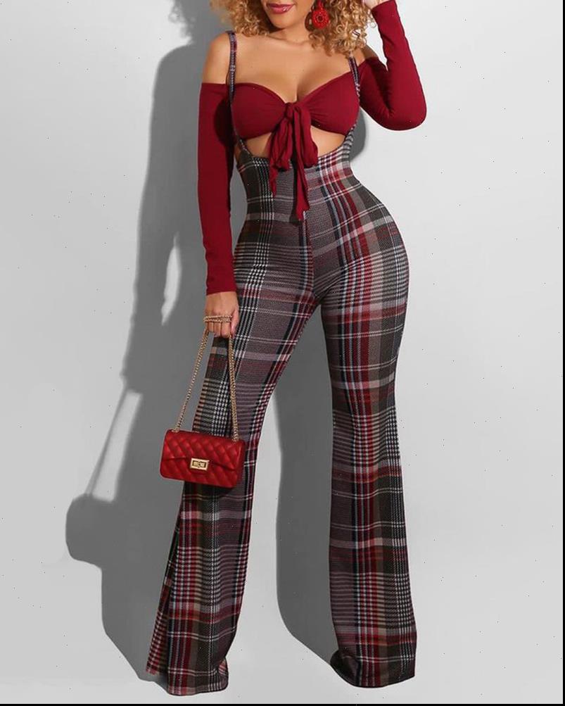 

Fashion Elegant Casual Plaid Women Rompers Colorblock Suspender Pants Spaghetti Strap Sexy Spring Autumn, Black;white