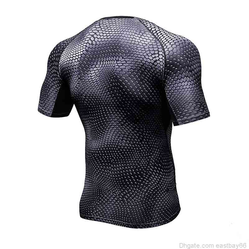 

Workout Clothes Mens Basketball Tights Elastic Quick-drying Bottoming Top Sports Running Compression Short Sleeve T-shirt Training Wear, Black-black net