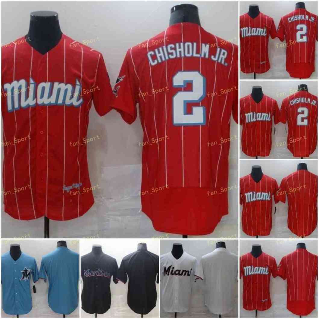 

2021 City Connect 2 Jazz Chisholm Jr Baseball Jerseys Stitched Flexbase Cool Base Team White Red Black Blue, Blue;black