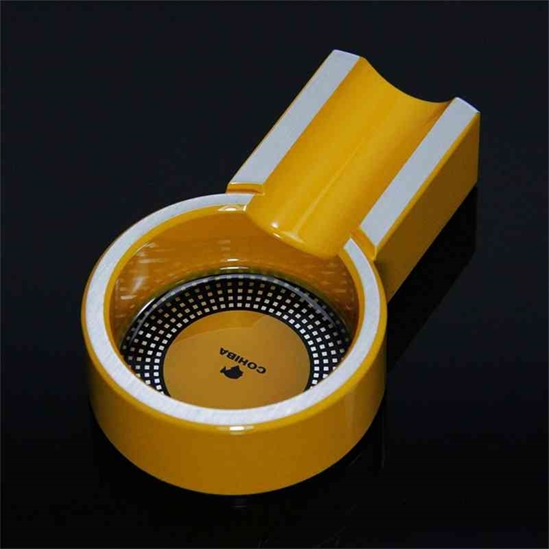 

COHIBA Yellow Mini Aluminium Alloy Cigar Cigarette Travel Ashtray Holder 210402