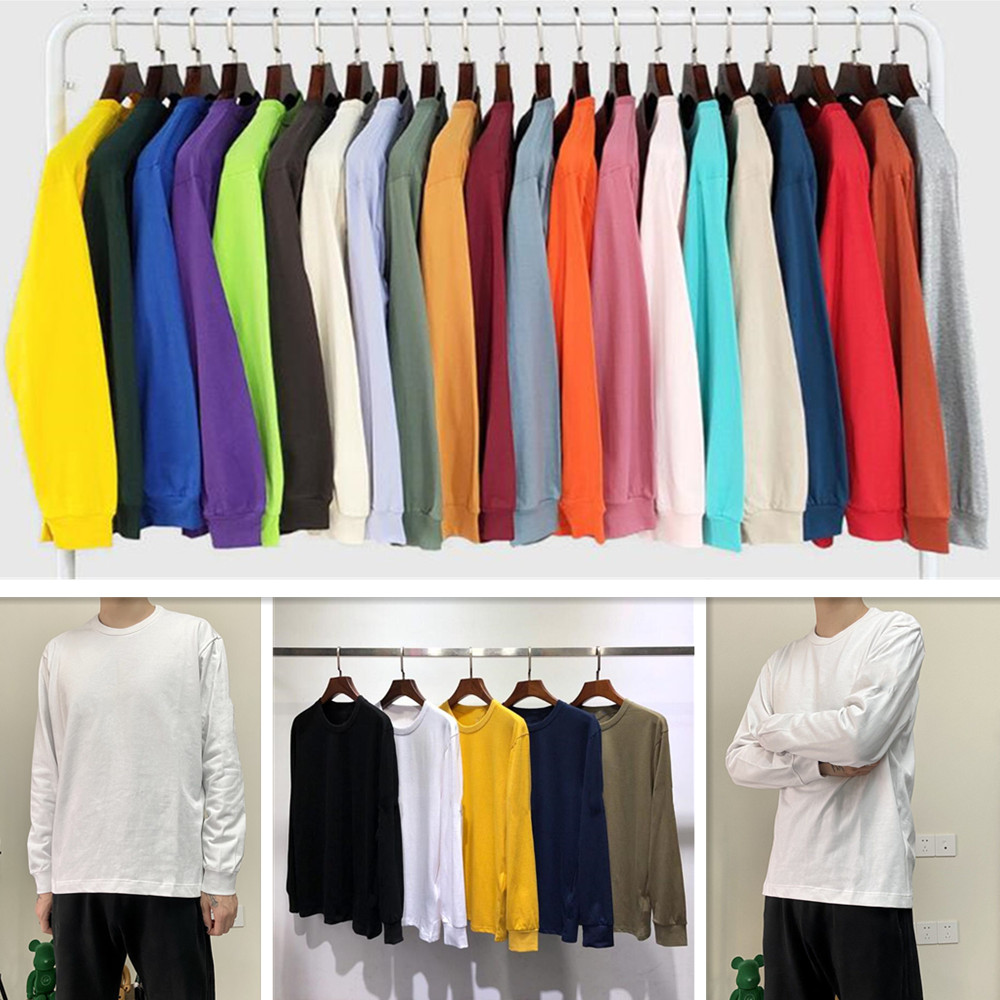 

Men's T-Shirts Long Sleeve Cotton High Quality Long Sleeve Sweatshirt Hip Hop Men Streetwear Causal Base Shirt Mens Clothing Tops tee, White;black