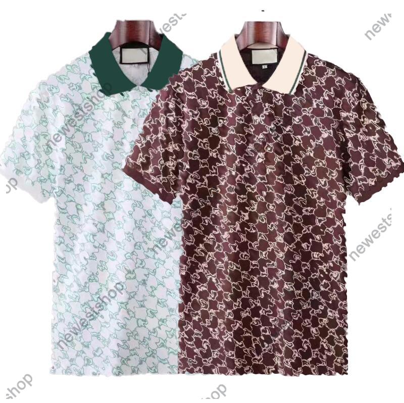 

2022 Spring Europe mens polos shirts womens classical letter print t shirt High Quality screw Cotton patchwork POLO men stripe printing tshirts, White;black