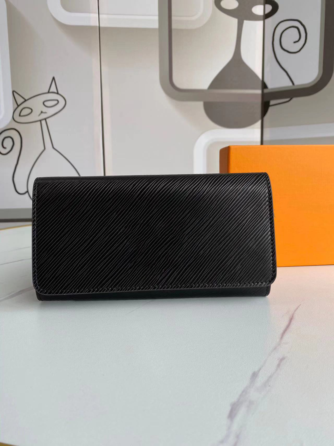 

High Quality Women purse with box Top Starlight designer bags Fashion All-match ladies single zipper Classic purses leather wallets, Pink