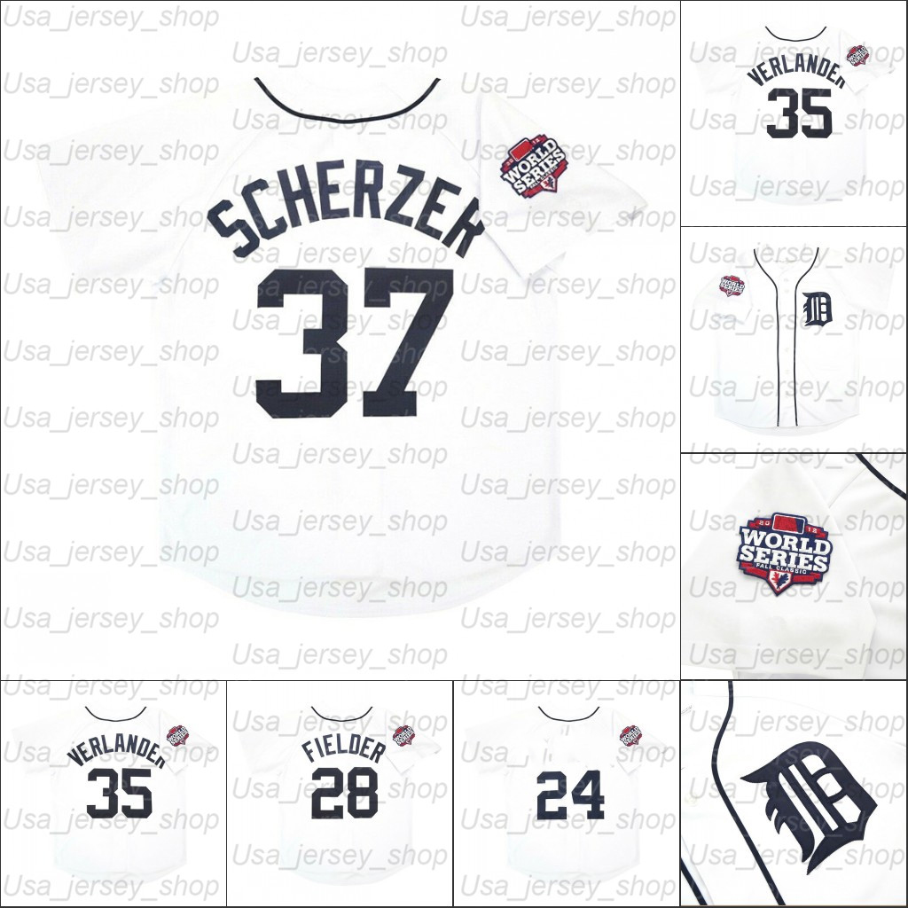 

Retro Baseball jersey 2012 Tigers Home jerseys 37 Max Scherzer 24 Miguel 35 Justin Verlander 28 Prince Fielder, As photo