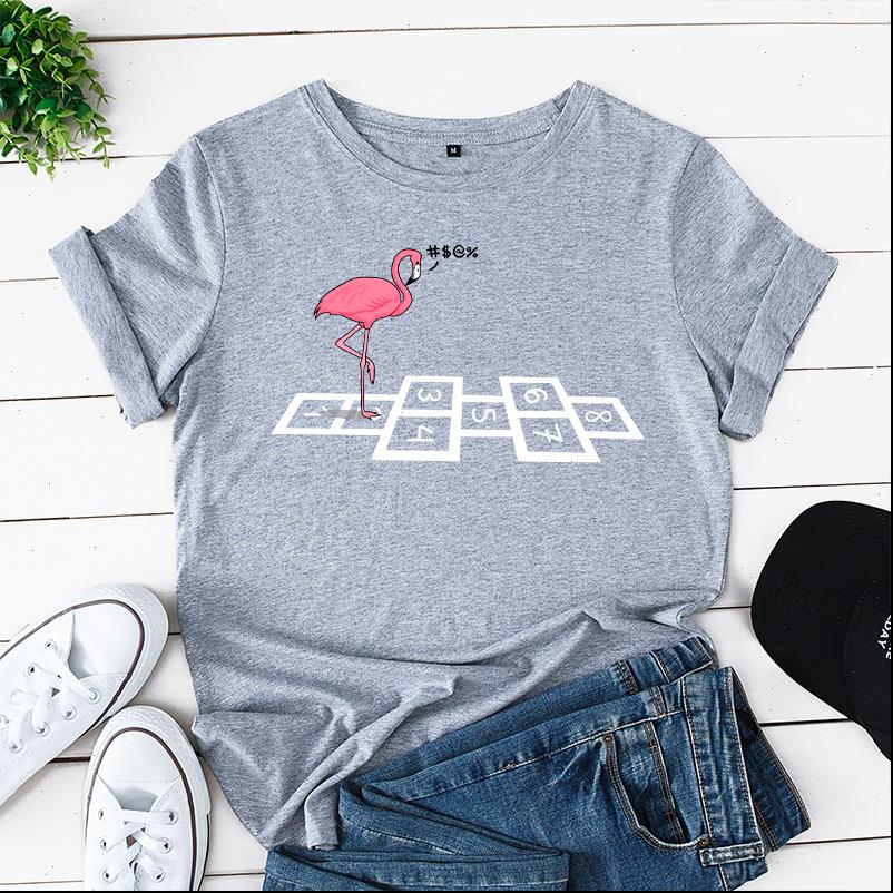 

women t shirts funny crane printed shirt 100% cotton cartoon short sleeve plus size s 5xl female summer o neck, White