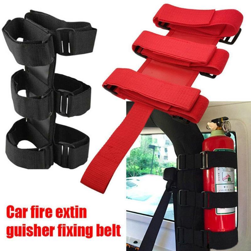 

Car Organizer Roll Bar Fire Extinguisher Holder Accessories Mount Strap Adjustable Strong And Durable Universal