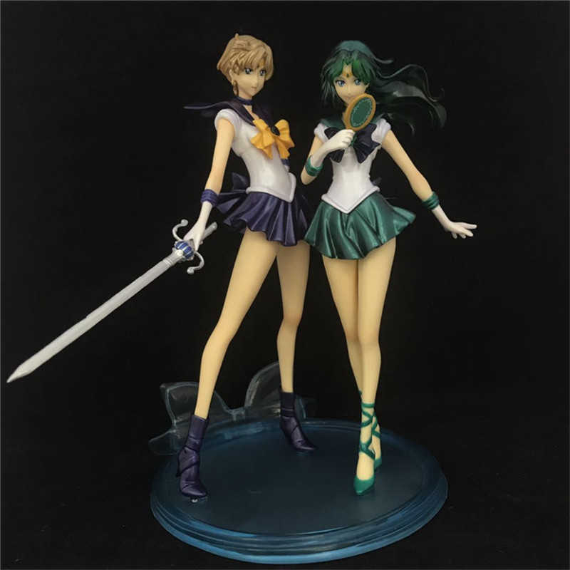 

New 21 cm Anime Cartoon Sailor Moon F.ZERO Uranus Neptune Action Figures Moon Power Pvc Model Anime Collection Kit Gift Toy 1Pcs Q0621