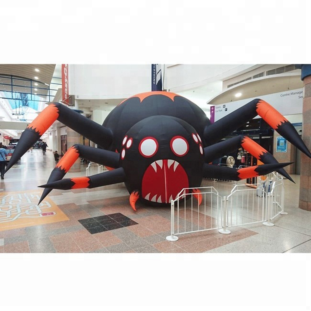 5m giant inflatable halloween spider/black spider animal for the roof Toys Haunted decoration-image-713877427
