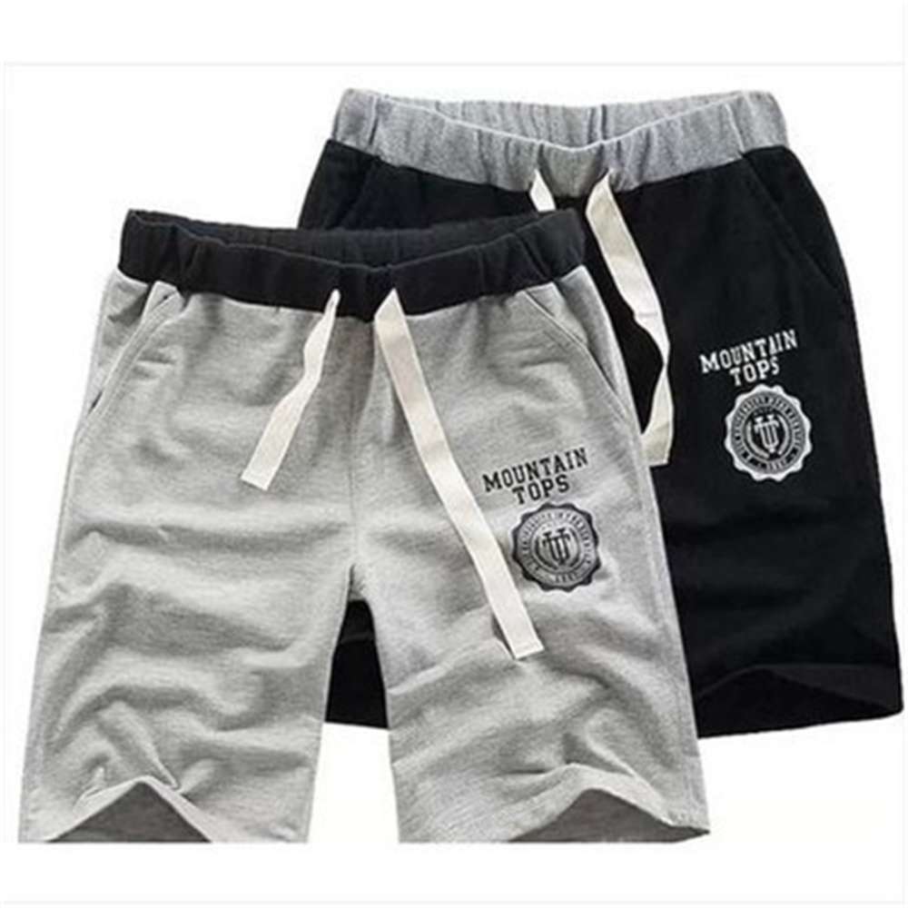 

Summer men's casual pants English alphabet straight shorts Capris, White;black