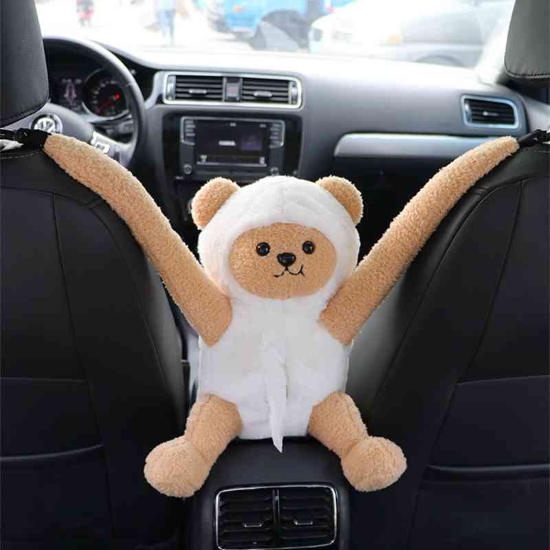 

Car chair back hanging creative net red toon doll ton car armrest box tissue bag