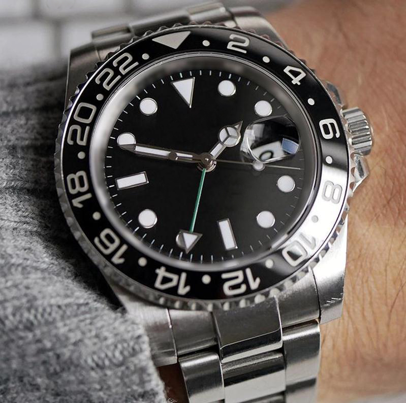 

High-end creation men's watch folding bracelet trend night glowing dial sapphire glass freely rotating ceramic bezel automatic movement romantic dating men watches, Business card case