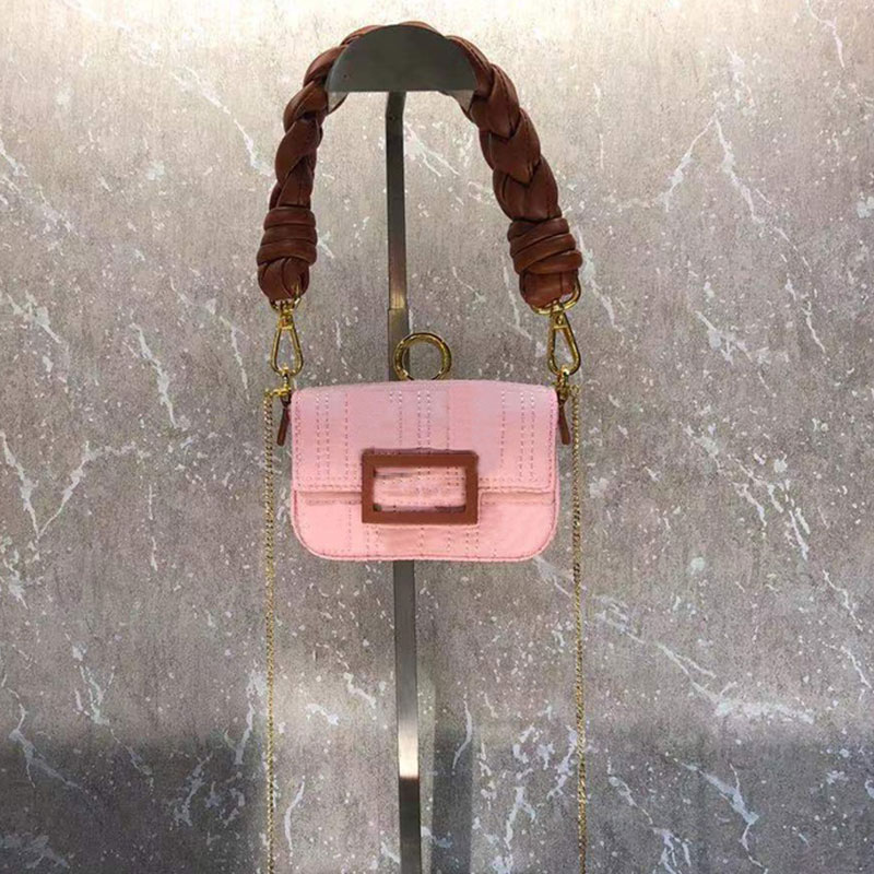 

Nano Baguette Bag Flap Handbag Chain Crossbody Bags Vertigo Embroidery Letter Braided Leather Handle Totes Purse Magnetic Hasp Wallets High Quality, Box