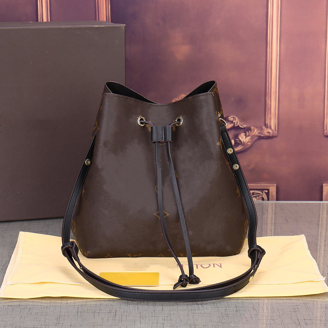 

Luxurys designers NEONOE Bucket Handbags Fashion Women's Bags Purses Women Tote Brand Letter Genuine Leather Shoulder crossbody bag M44022, Invoices are not sold separately