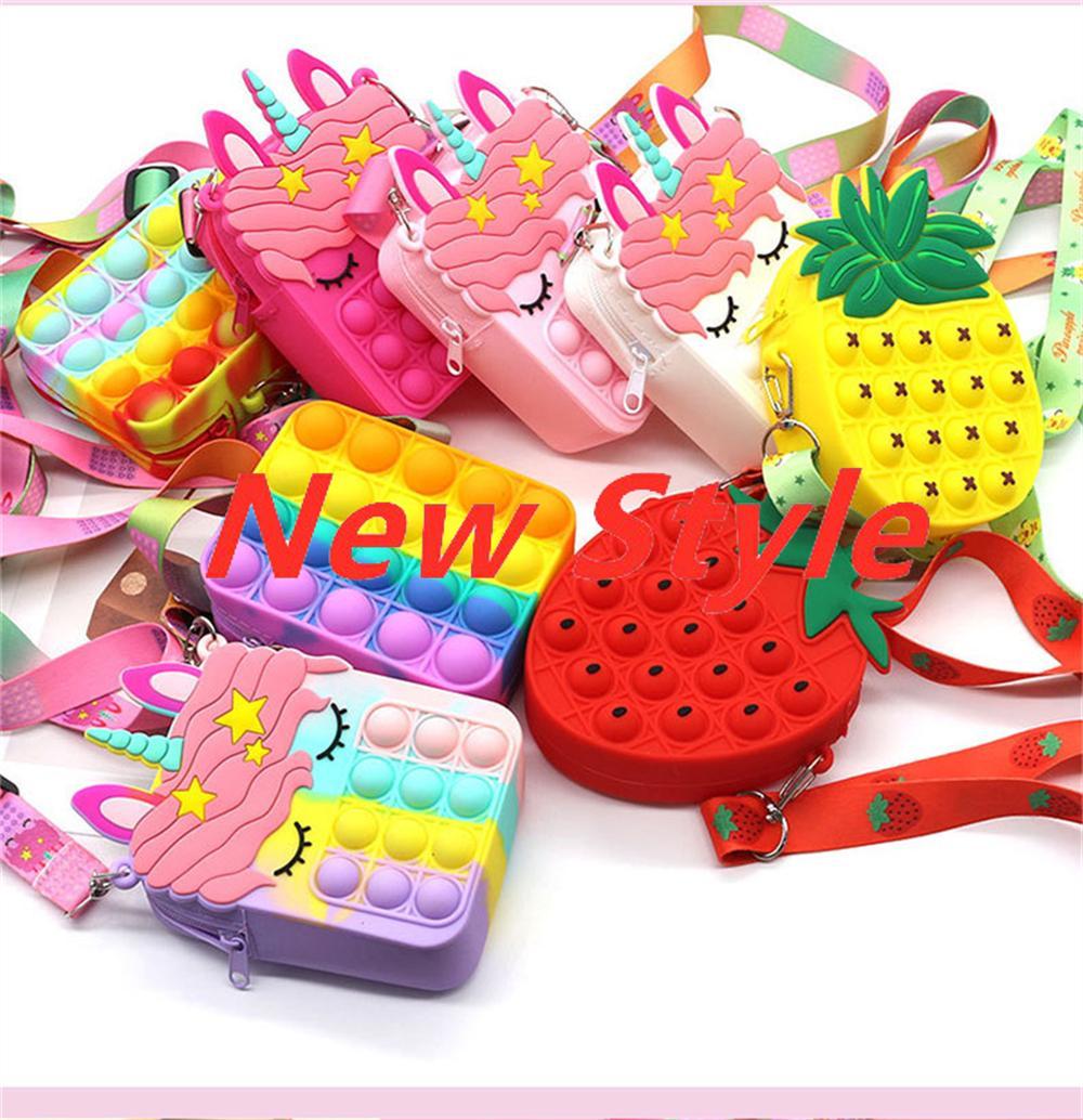 

Fast Fidget Toys Sensory Fashion Favor Bags Kid Push Bubble Rainbow Anti Stress Educational Children And Adults Decompression Toy Wholesale