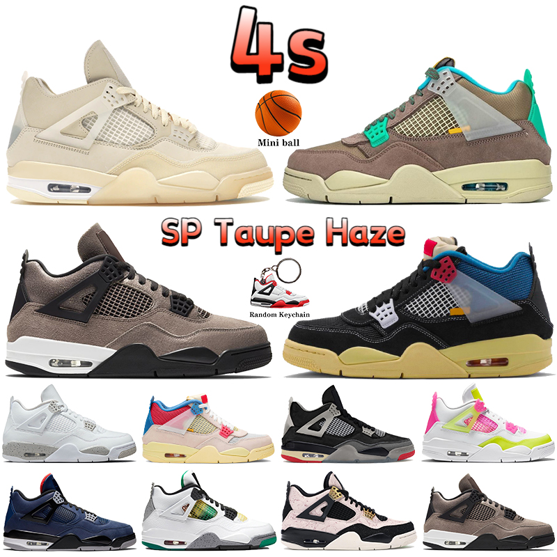 

Top 4 4s men Basketball Shoes SP Taupe Haze white oreo x sail noir guava ice Lemon Pink rasta women sneakers mens trainers, 12# bubble wrap packaging