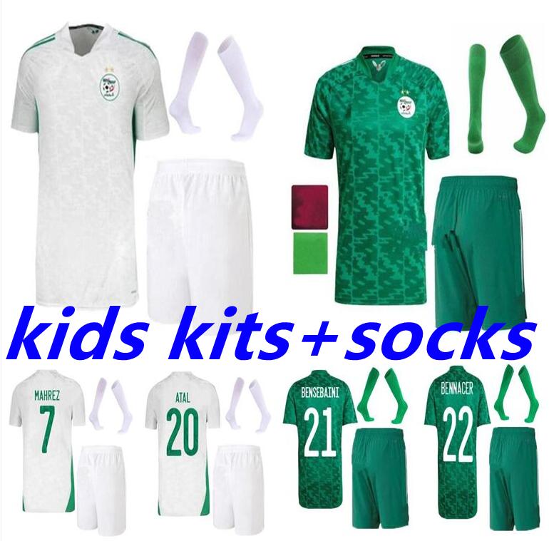 

Algeria soccer jerseys national team uniforms 2021 2022 kids kit BENSEBAINI BENNACER MAHREZ football jersey ATAL BRAHIMI BENRAHMA Maillot de algerien, Black;yellow