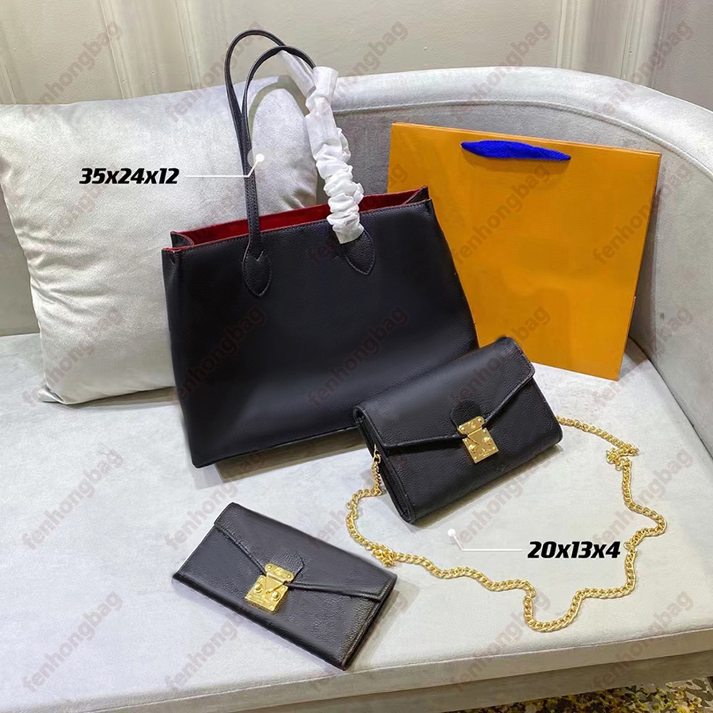 

Designer Fashion woman Shoulder Bags Three-piece Totes Handbag Genuine Leather Classic pattern Design Super Large Capacity High Quality Gifts 056, Dustbag