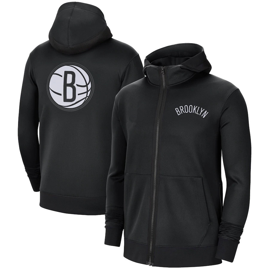 

Brooklyn Nets MEN Authentic Showtime Performance Full-Zip Hoodie Jacket Black